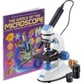 United Scope. AmScope IQCrew 40X-1000X Dual Illumination Microscope with Digital Eyepiece & Book, Blue M50C-B-WM-E